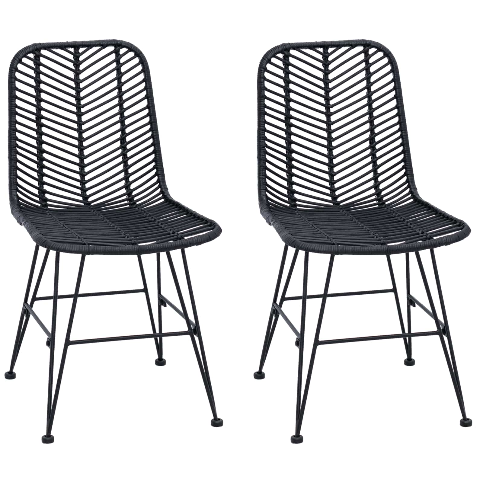 Valgomasis krėslas 2 pcs Juoda 44.5 x 55 x 85 cm
