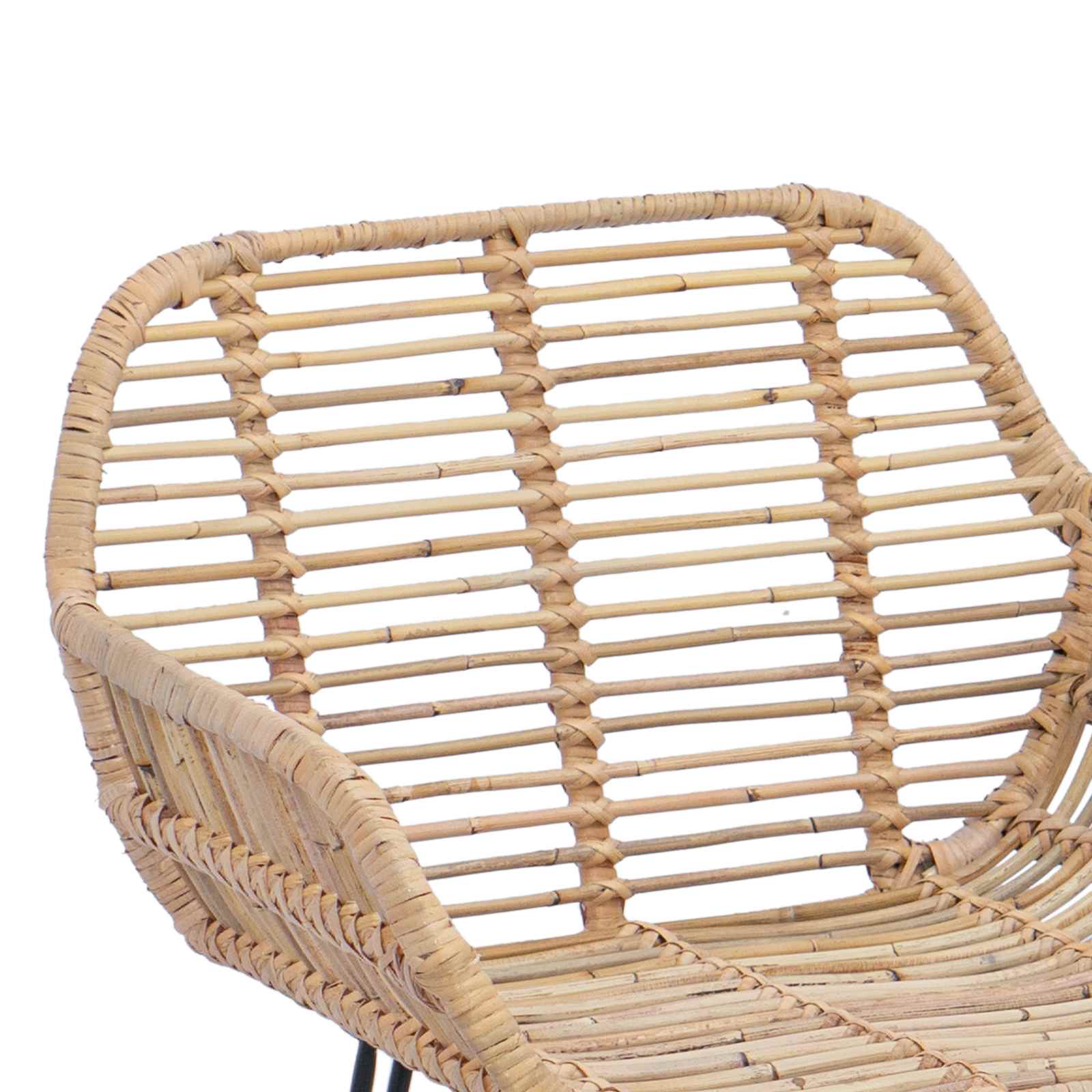 Baro Kėdė 2 pcs Natūrali 55 x 52 x 92 cm Ratanas ir Geležis