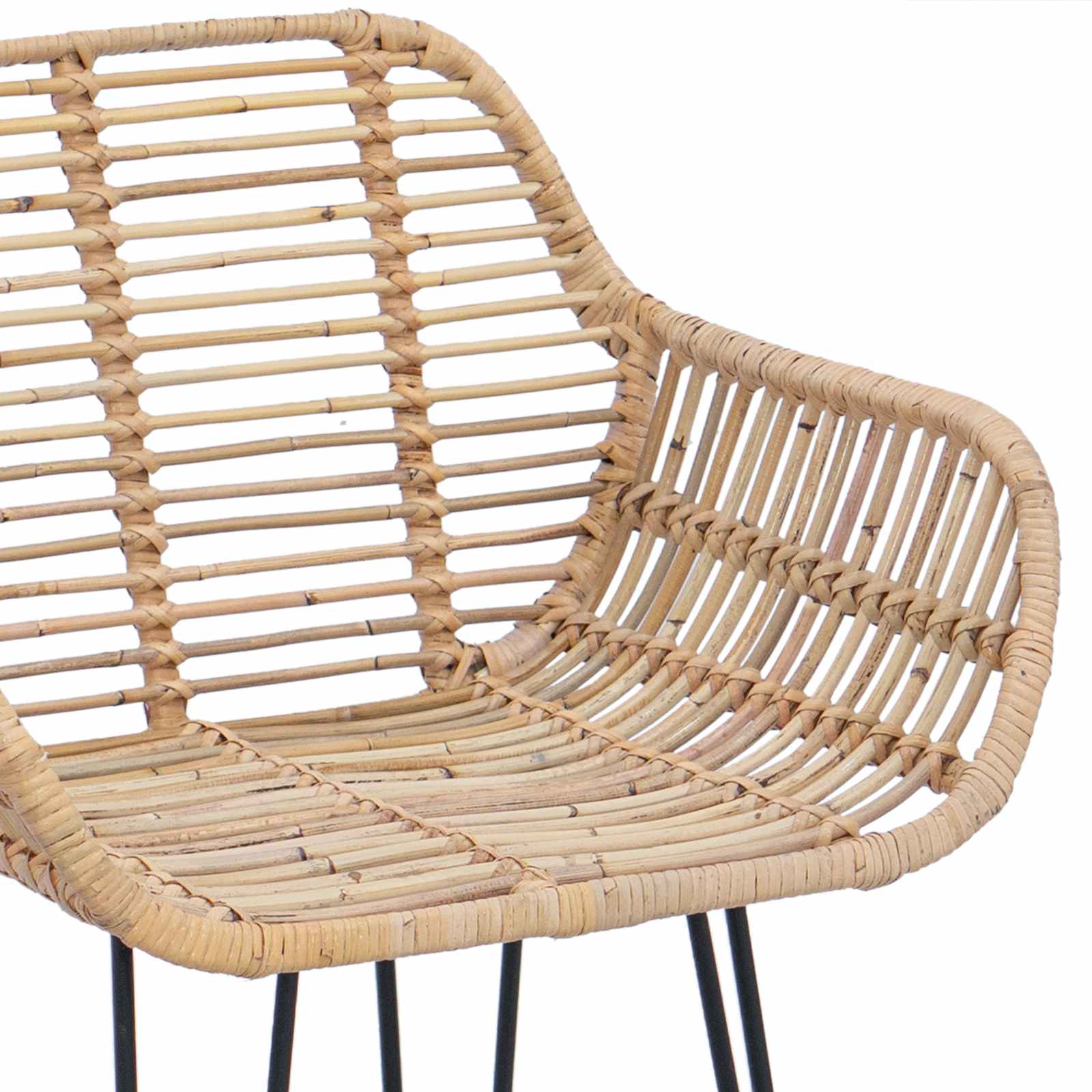 Baro Kėdė 2 pcs Natūrali 55 x 52 x 92 cm Ratanas ir Geležis