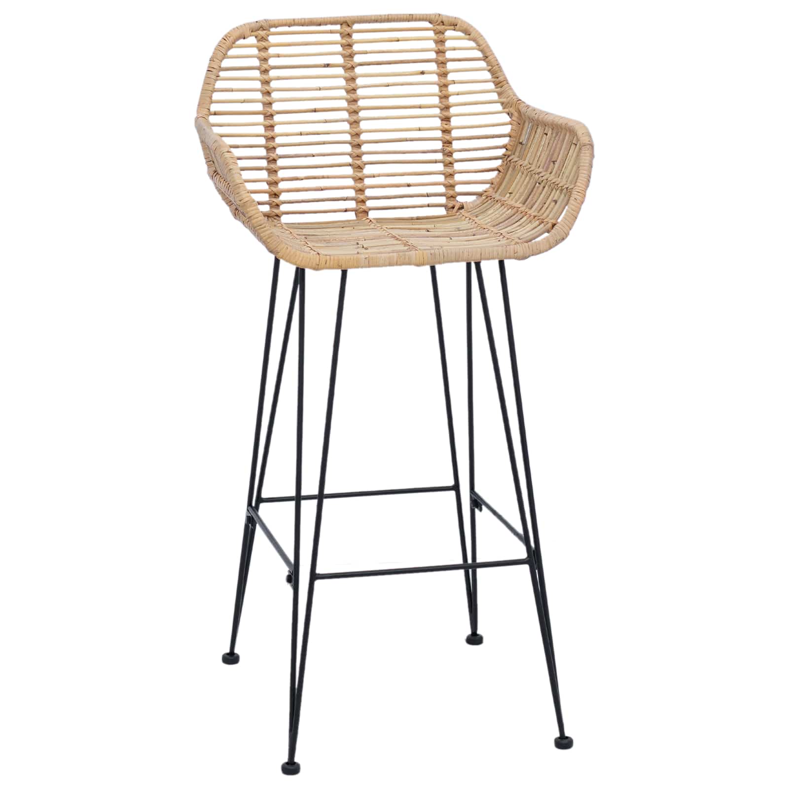 Baro Kėdė 2 pcs Natūrali 55 x 52 x 92 cm Ratanas ir Geležis