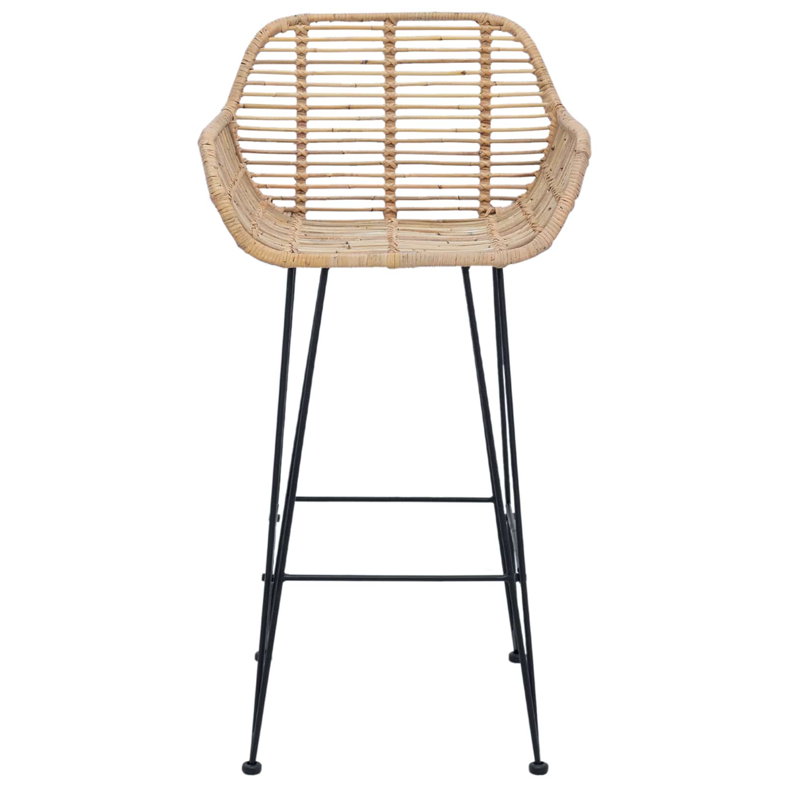 Baro Kėdė 2 pcs Natūrali 55 x 52 x 92 cm Ratanas ir Geležis