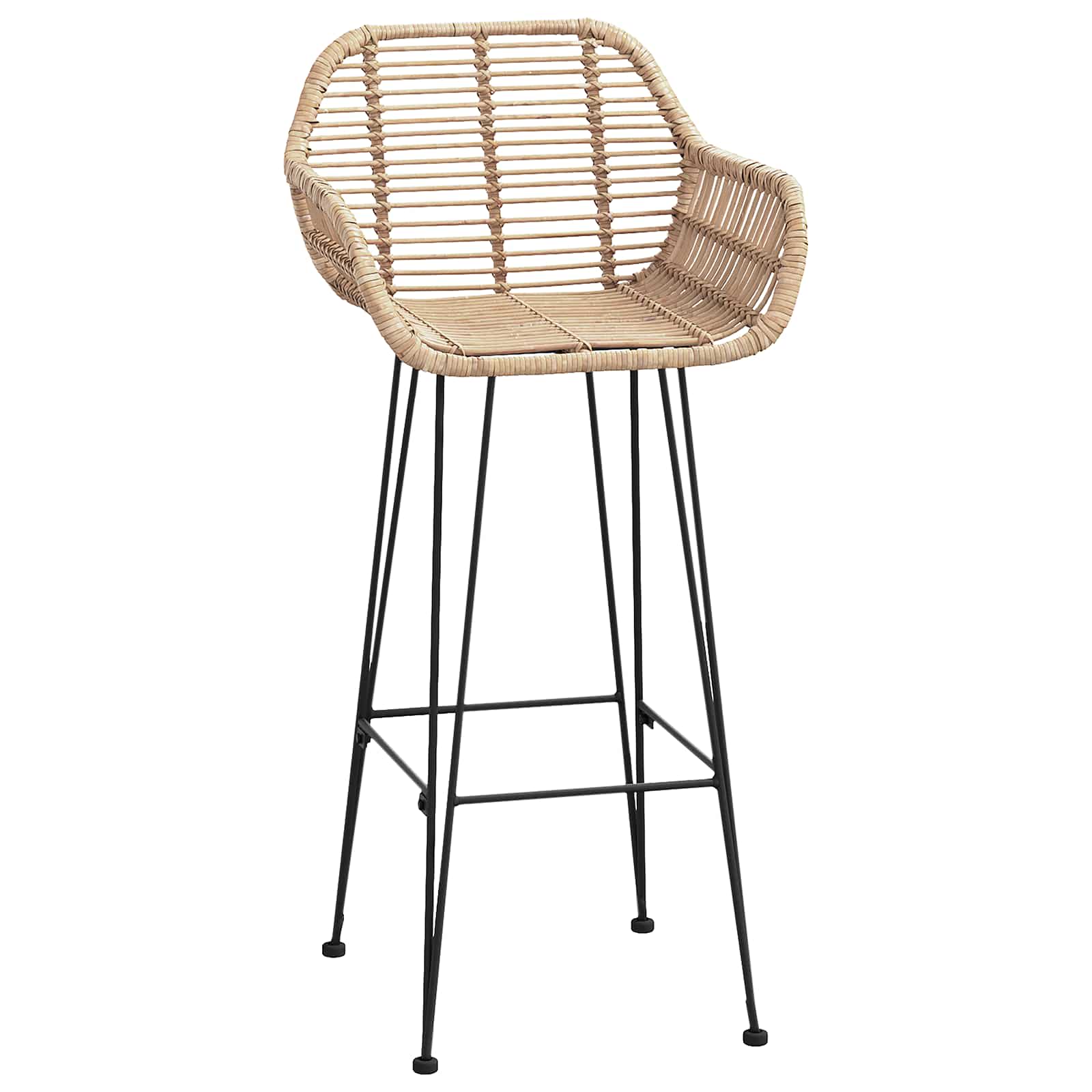Baro Kėdė 2 pcs Natūrali 55 x 52 x 105 cm Ratanas ir Geležis