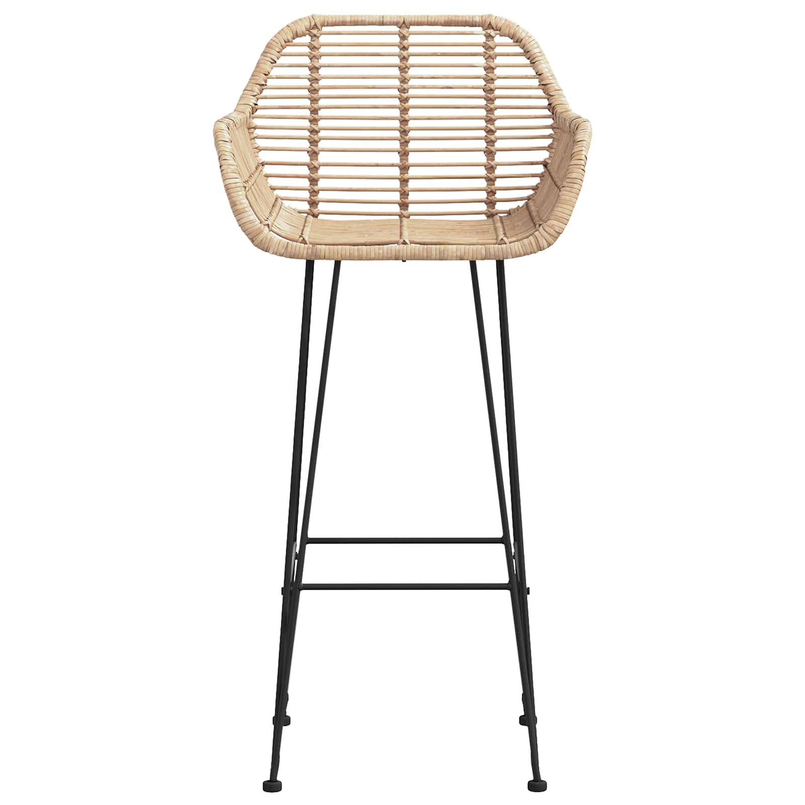 Baro Kėdė 2 pcs Natūrali 55 x 52 x 105 cm Ratanas ir Geležis