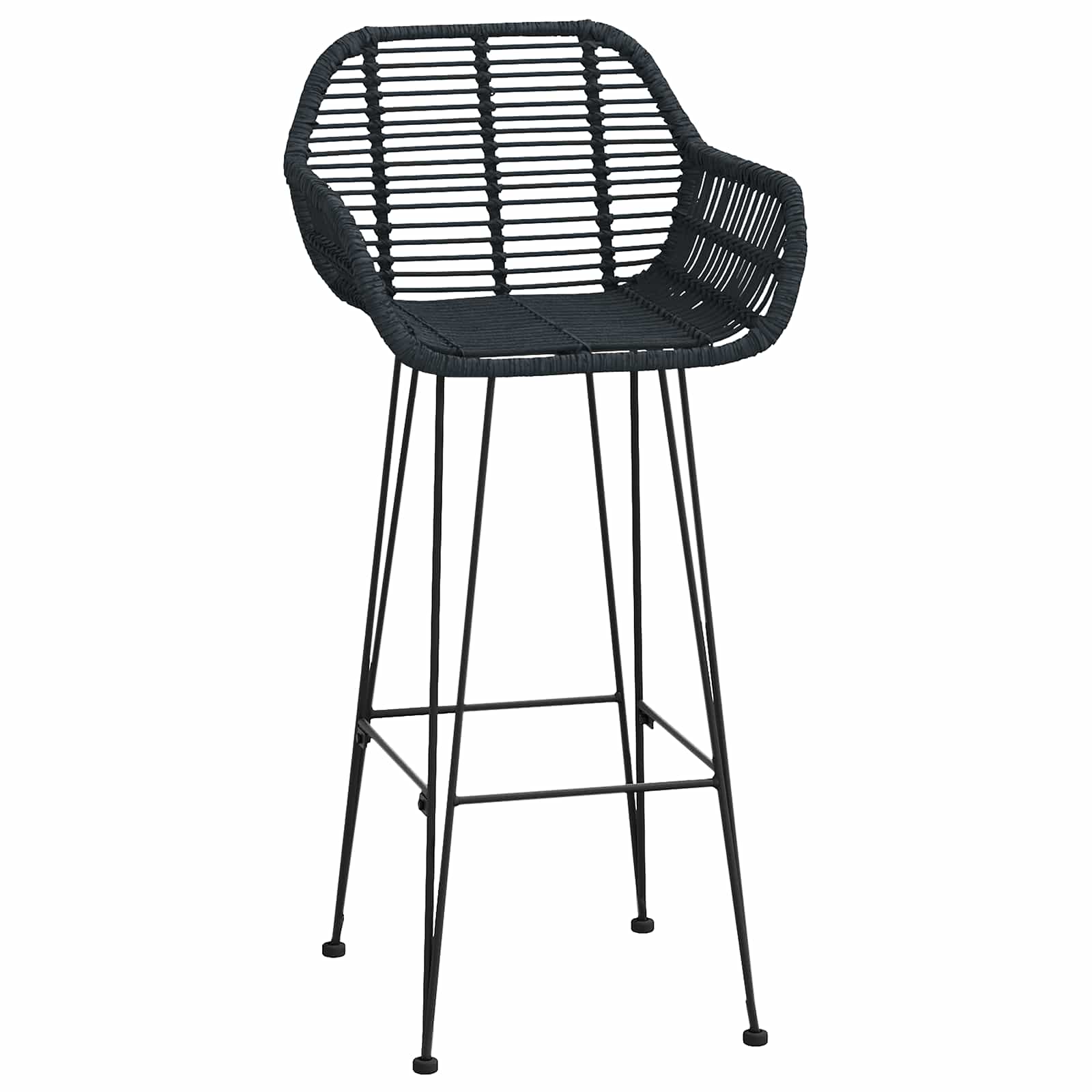 Baro Kėdė 2 pcs Juoda 55 x 52 x 105 cm Ratanas ir Geležis