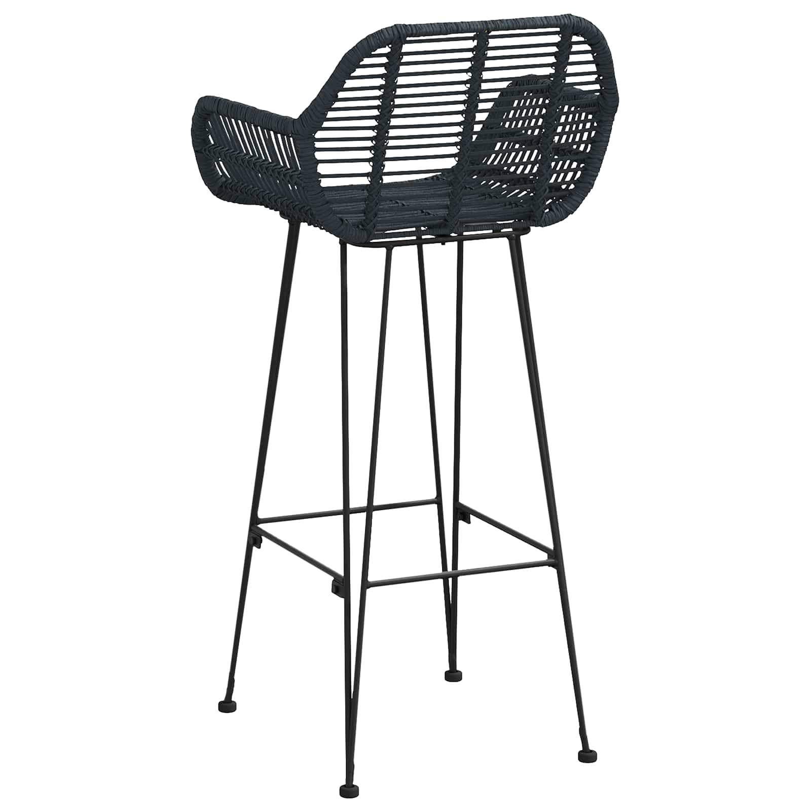 Baro Kėdė 2 pcs Juoda 55 x 52 x 105 cm Ratanas ir Geležis