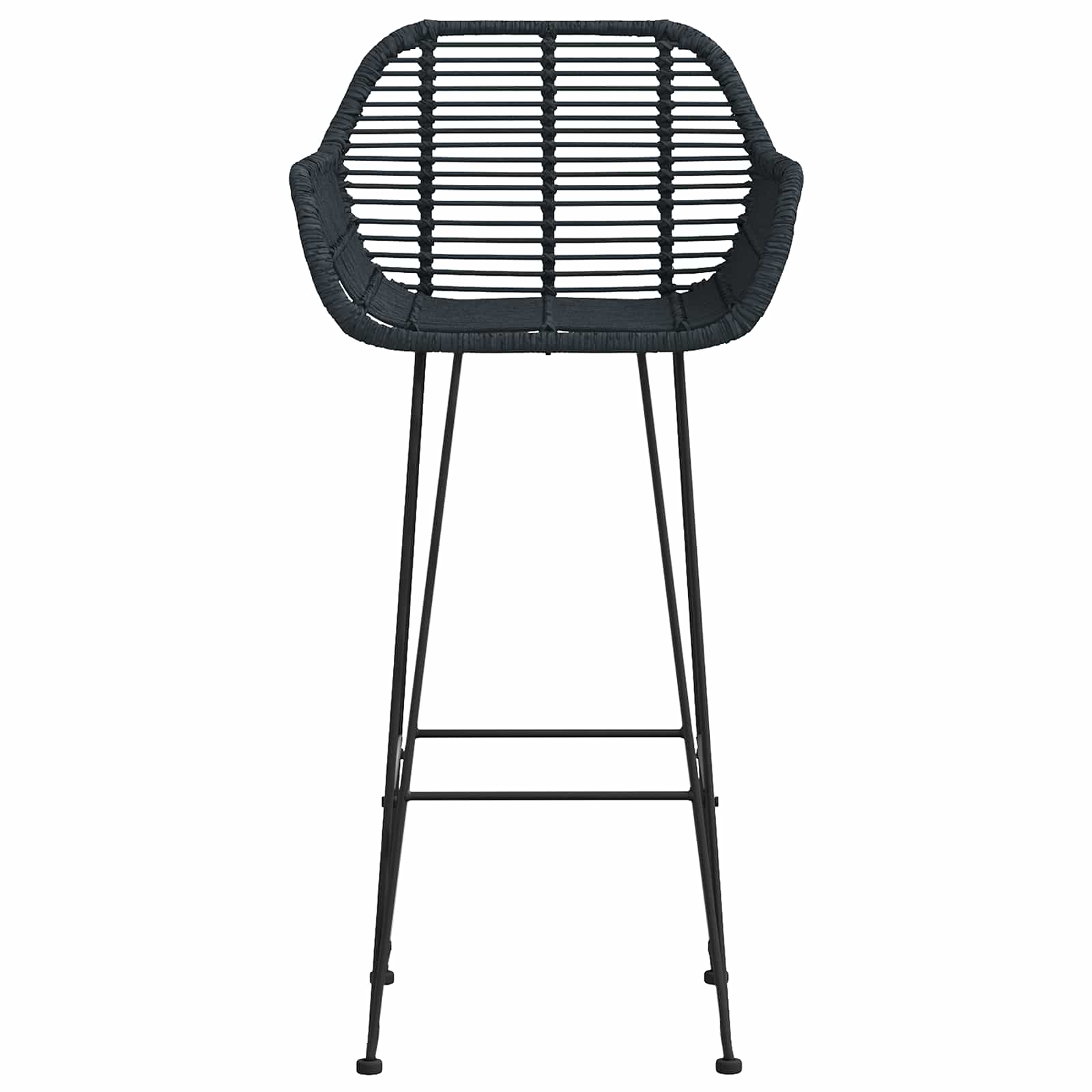 Baro Kėdė 2 pcs Juoda 55 x 52 x 105 cm Ratanas ir Geležis