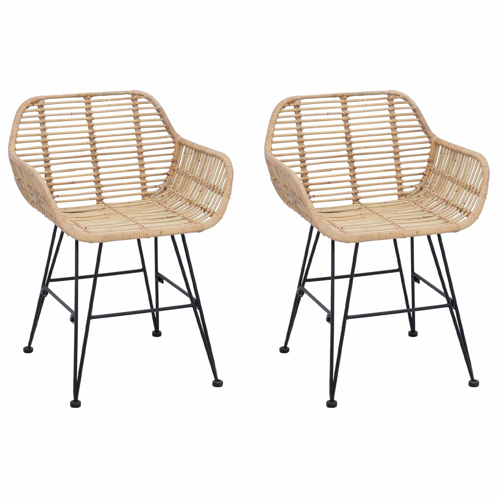 Valgomasis krėslas 2 pcs Natūrali 55 x 50 x 74 cm