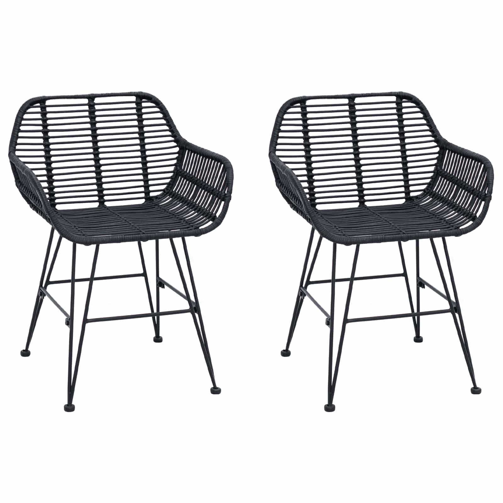 Valgomasis krėslas 2 pcs Juoda 55 x 50 x 74 cm