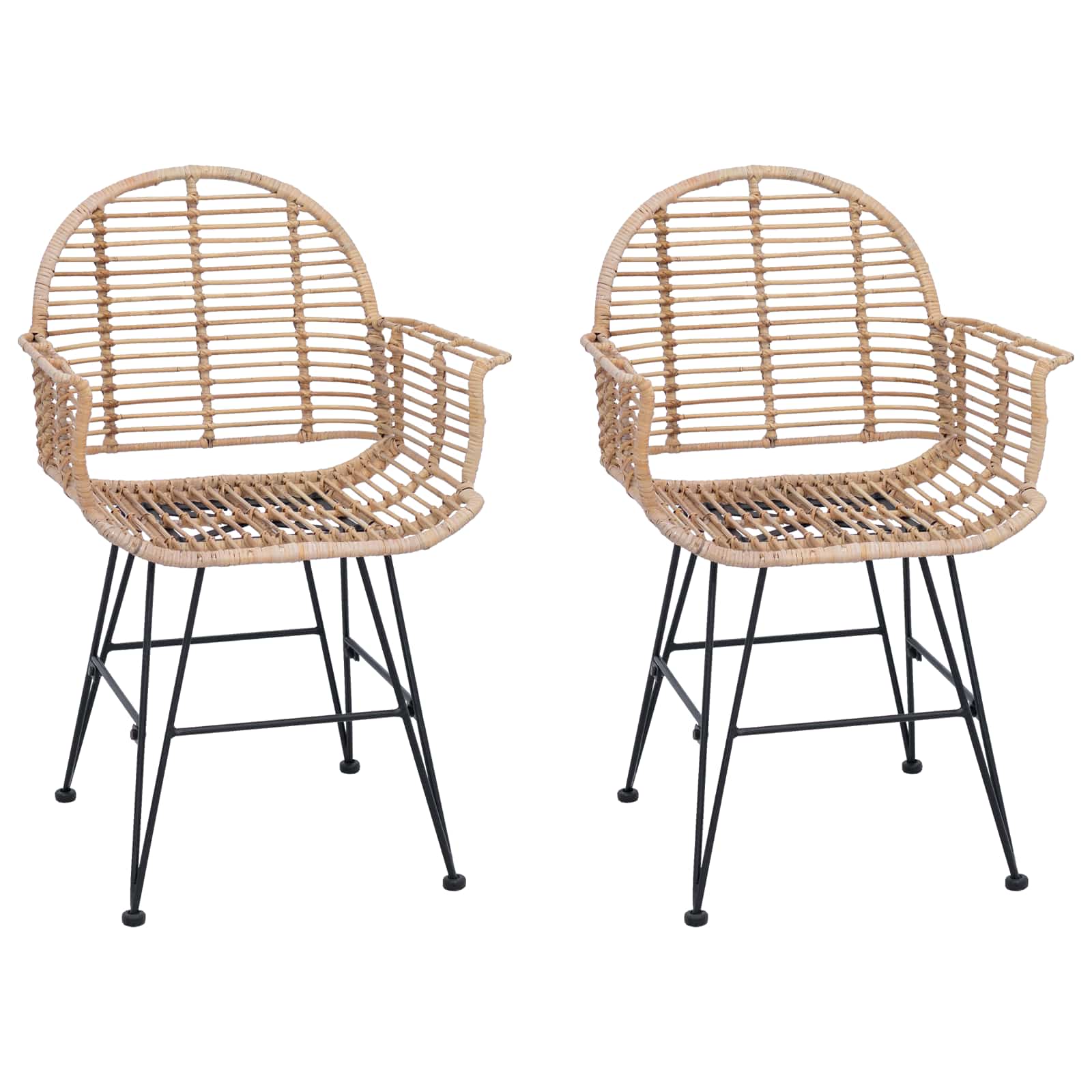 Valgomasis krėslas 2 pcs Natūrali 44 x 44 x 74 cm