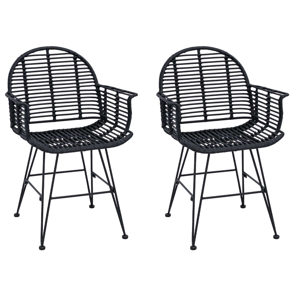 Valgomasis krėslas 2 pcs Juoda 44 x 44 x 74 cm