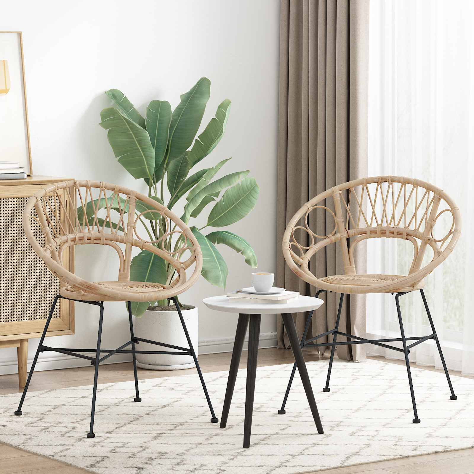 Valgomasis krėslas 2 pcs Natūrali 65 x 55,5 x 81 cm