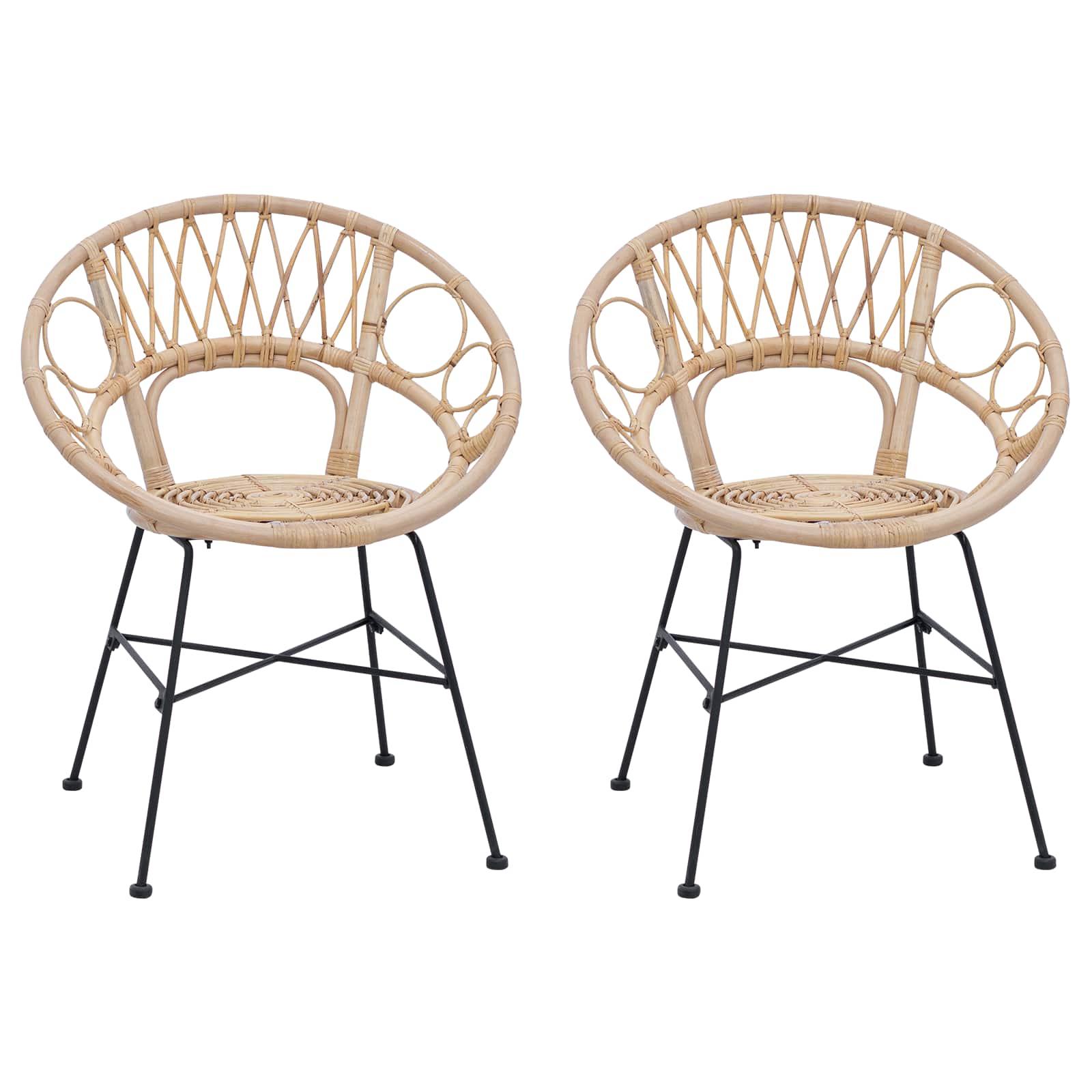 Valgomasis krėslas 2 pcs Natūrali 65 x 55,5 x 81 cm