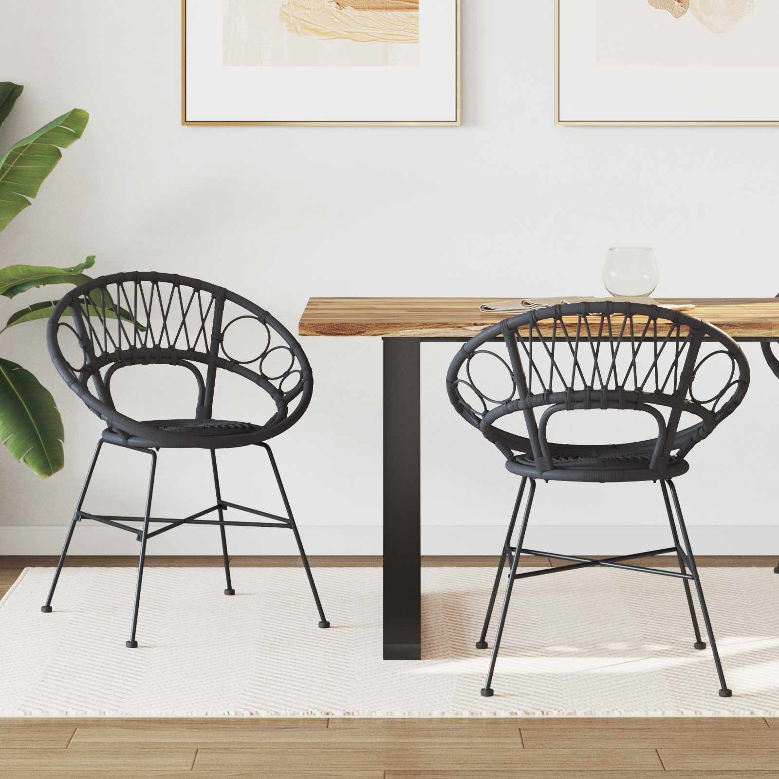 Dining Chairs 2 pcs Black 65 x 55.5 x 81 cm
