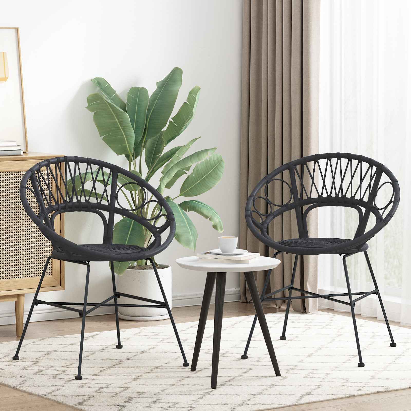 Dining Chairs 2 pcs Black 65 x 55.5 x 81 cm
