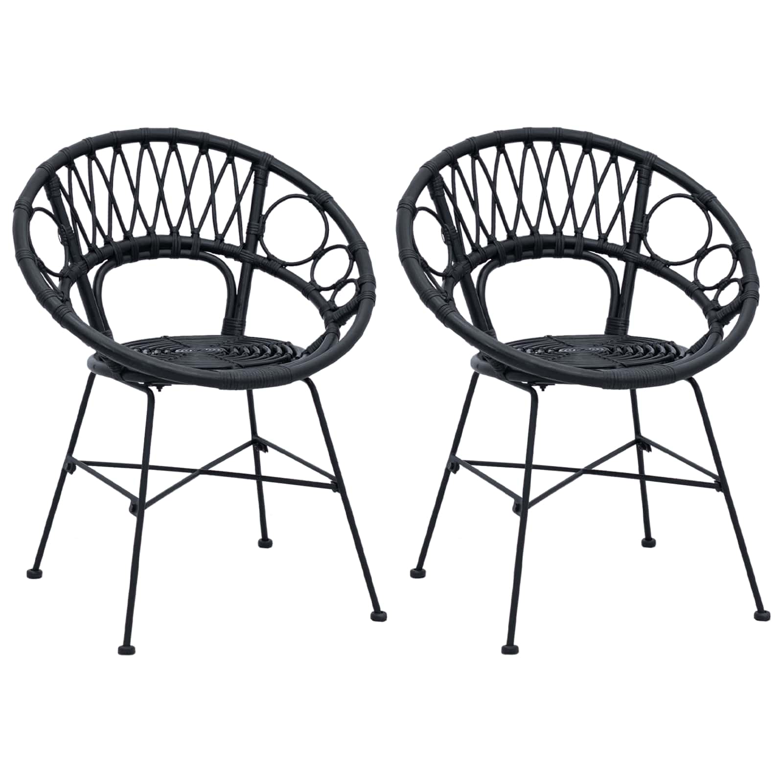 Dining Chairs 2 pcs Black 65 x 55.5 x 81 cm