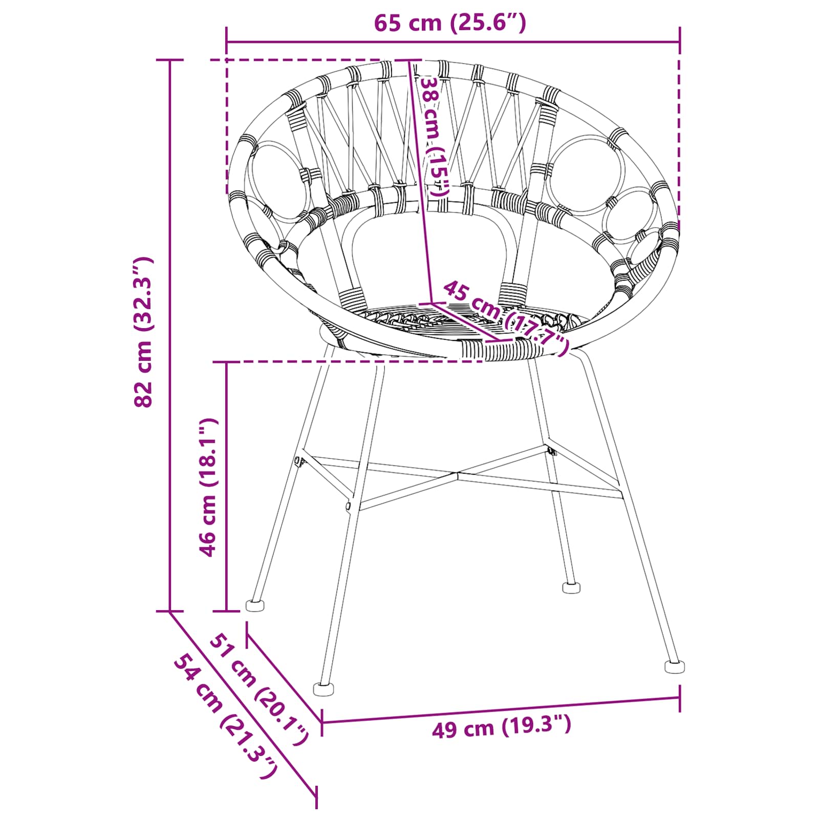 Dining Chairs 2 pcs Black 65 x 55.5 x 81 cm