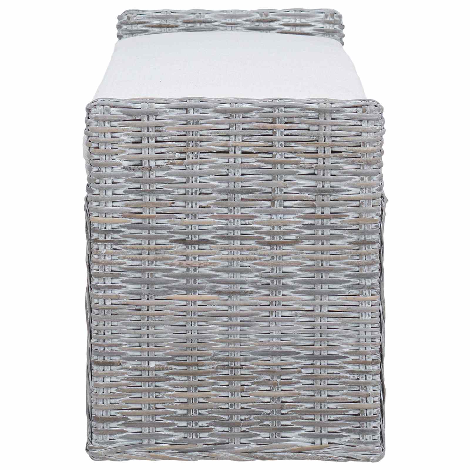Uzglabāšanas sols ar spilvenu Balts, mazgāts 110 x 40 x 50 cm Rotangpalma