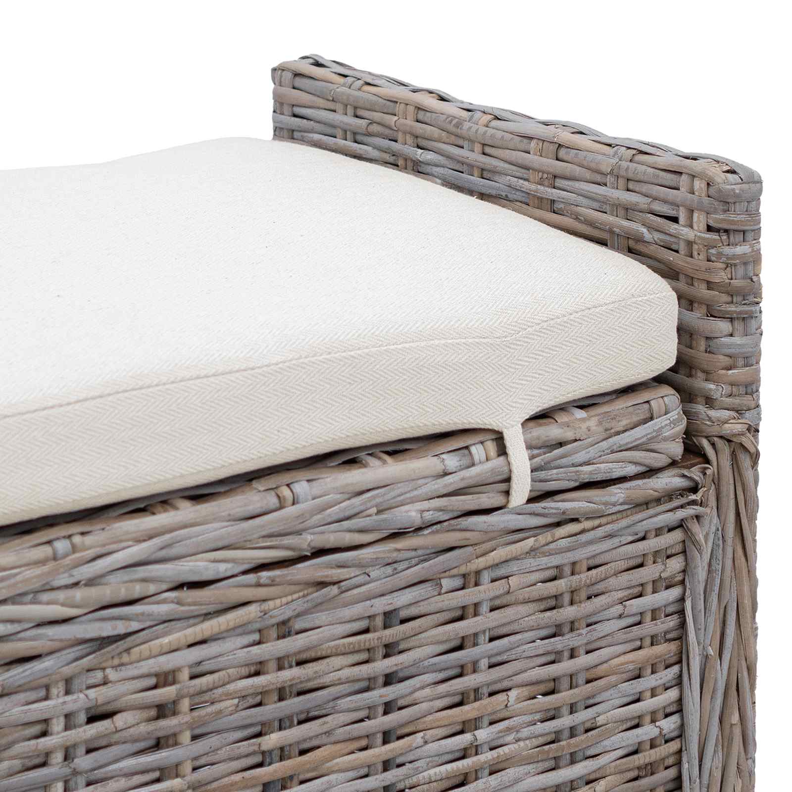 Laikymo suolas su pagalve Pilka 110 x 40 x 50 cm Ratanas
