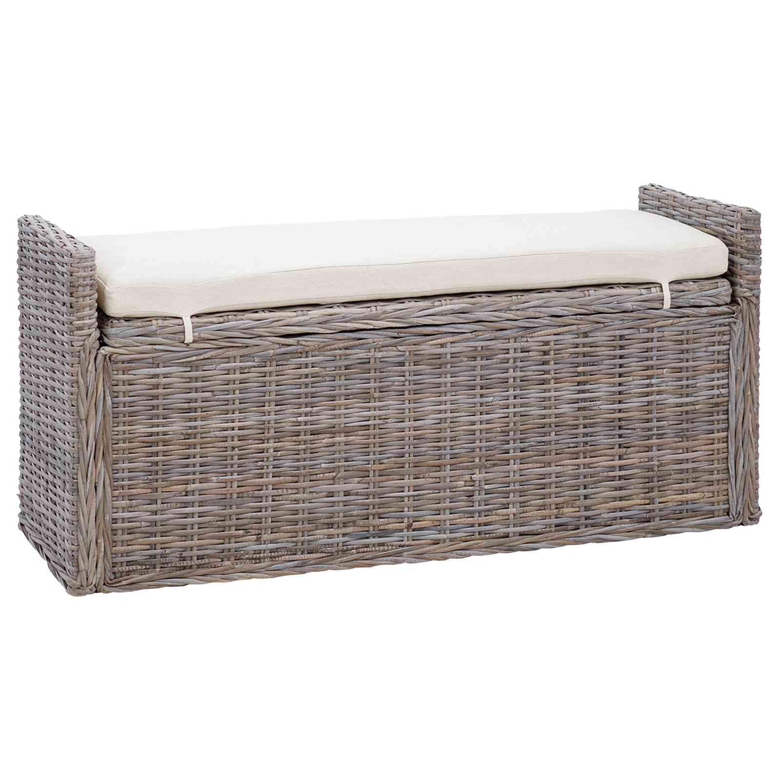 Laikymo suolas su pagalve Pilka 110 x 40 x 50 cm Ratanas