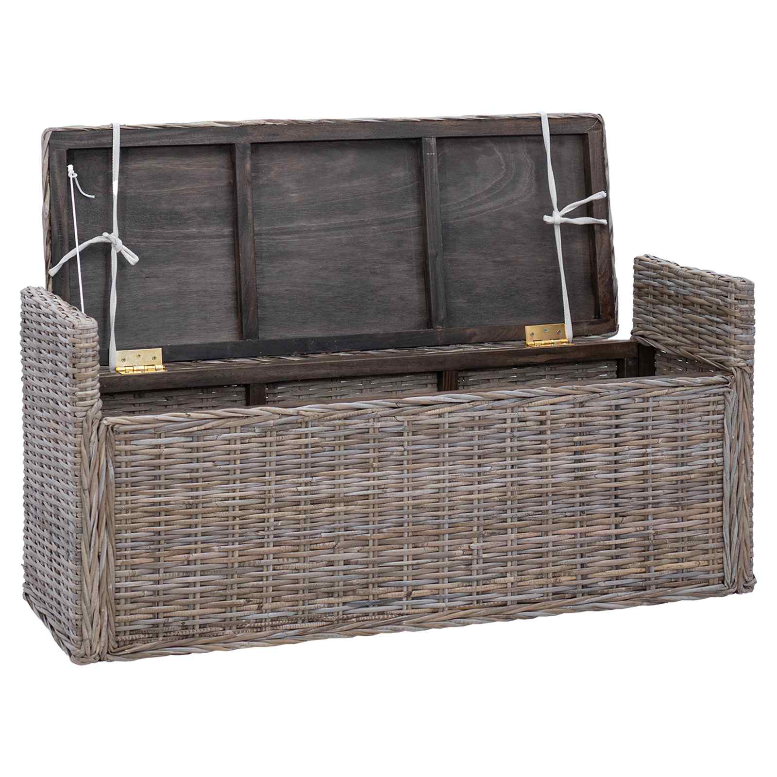 Laikymo suolas su pagalve Pilka 110 x 40 x 50 cm Ratanas