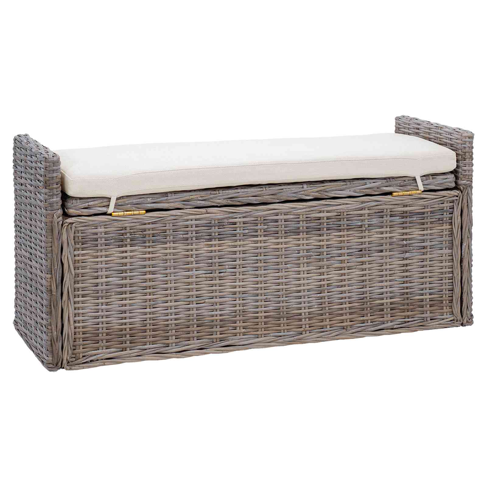Laikymo suolas su pagalve Pilka 110 x 40 x 50 cm Ratanas