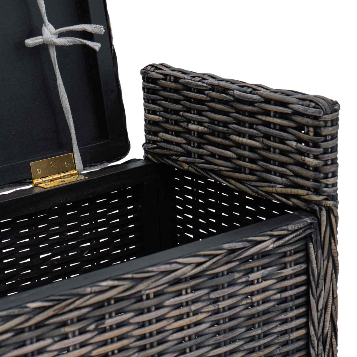Laikymo suolas GENDT Juoda plauna 110 x 40 x 50 cm Ratanas