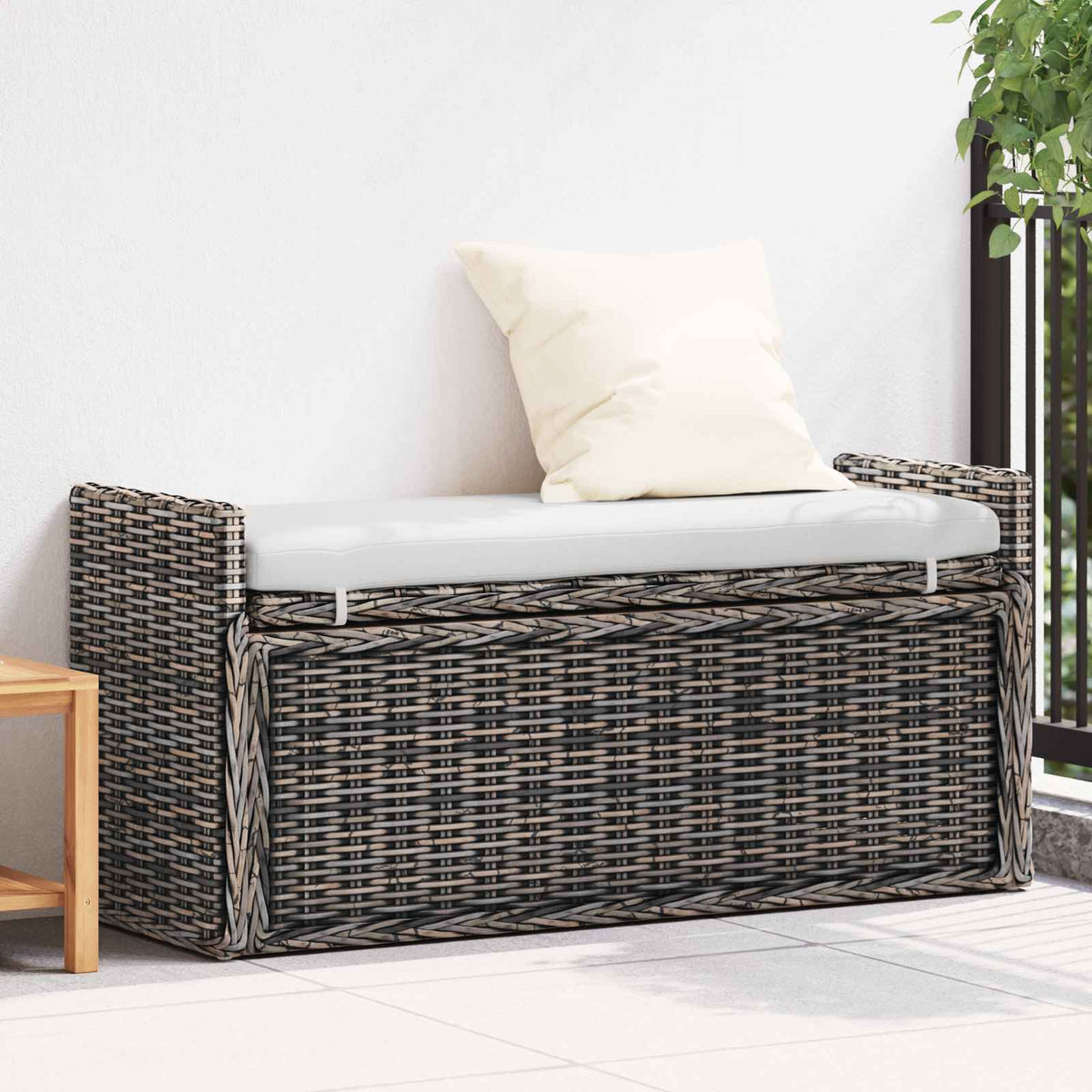 Laikymo suolas GENDT Juoda plauna 110 x 40 x 50 cm Ratanas