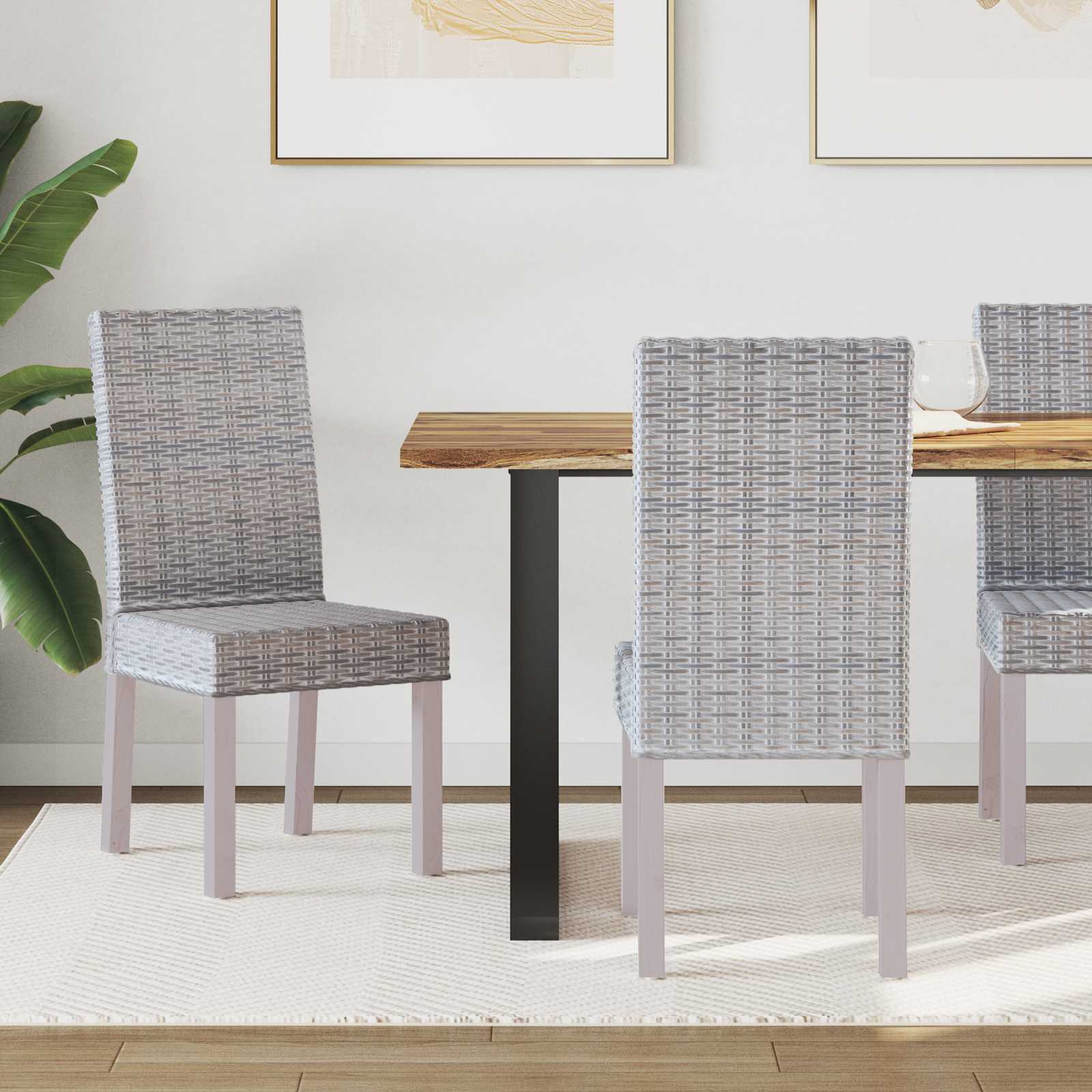 Dining chair 2 pcs White wash 45 x 54 x 93 cm