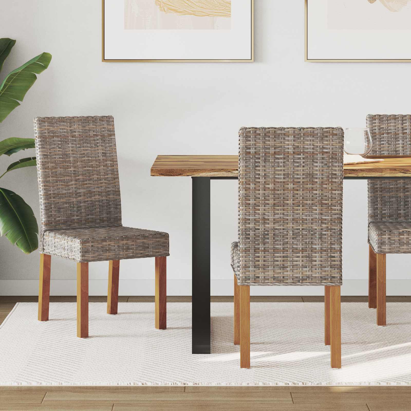Dining Chair 2 pcs Kubu Grey 45 x 54 x 93 cm