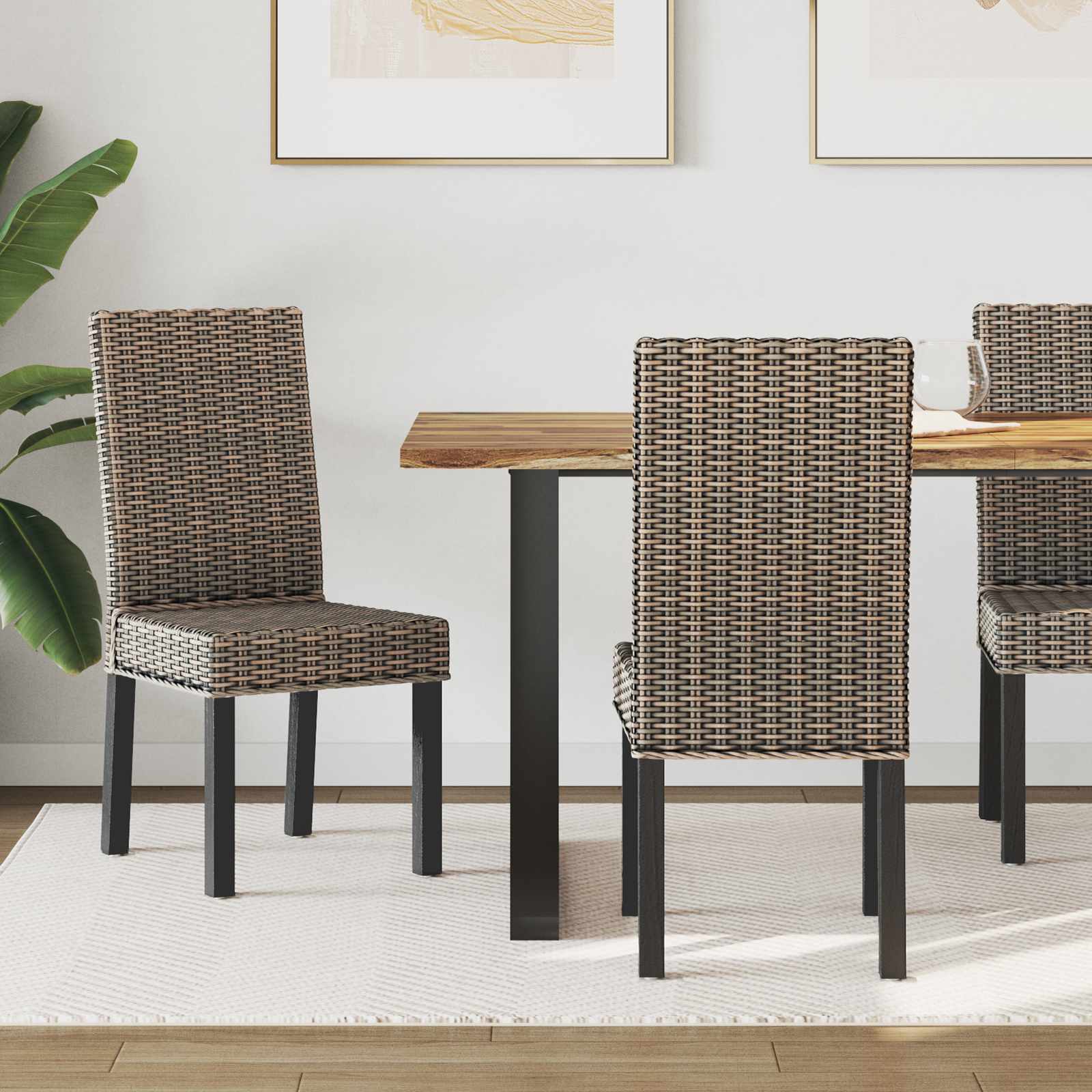 Dining Chair 2 pcs Black wash 45 x 54 x 93 cm