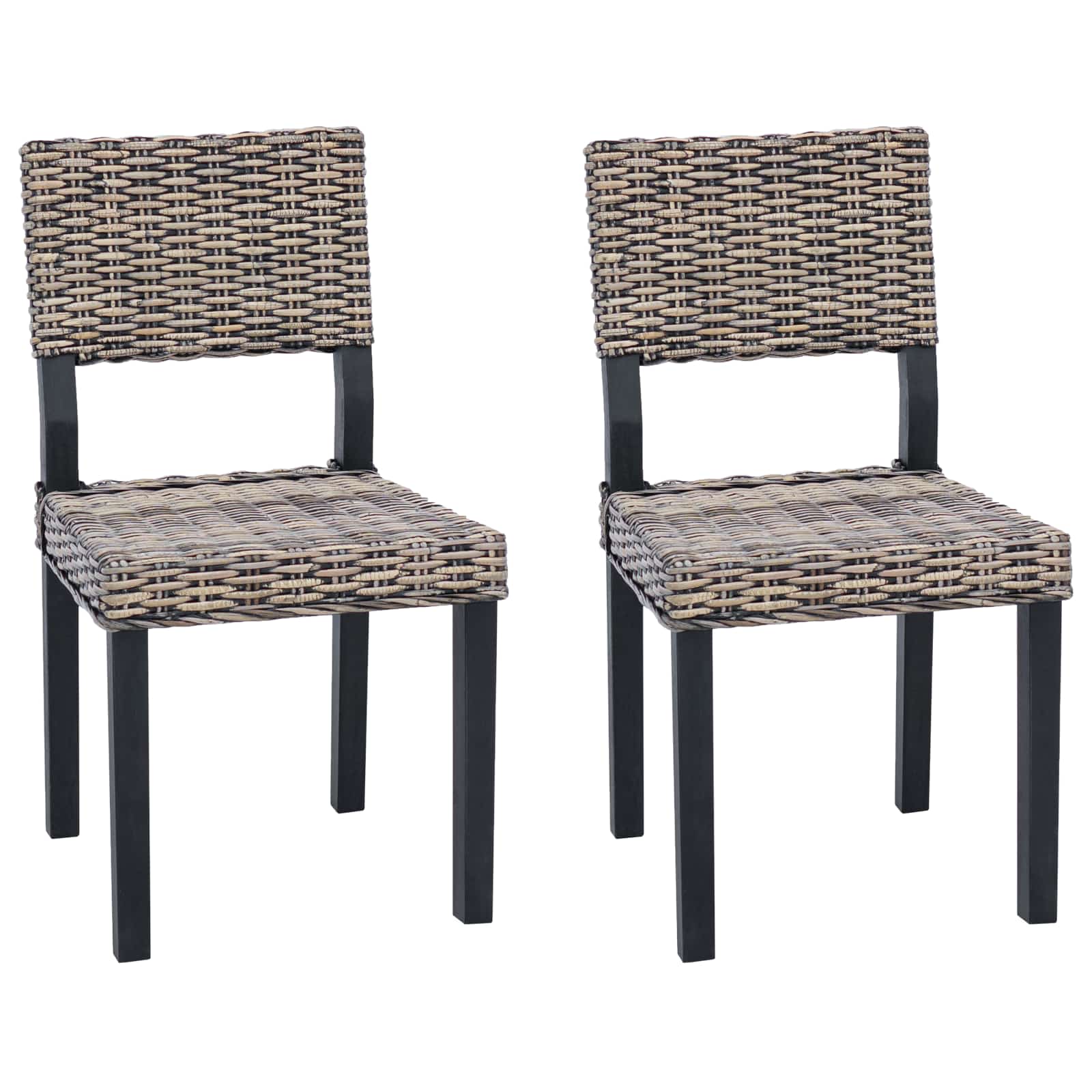 2 pcs Black wash 45 x 55 x 84 cm Cube rattan