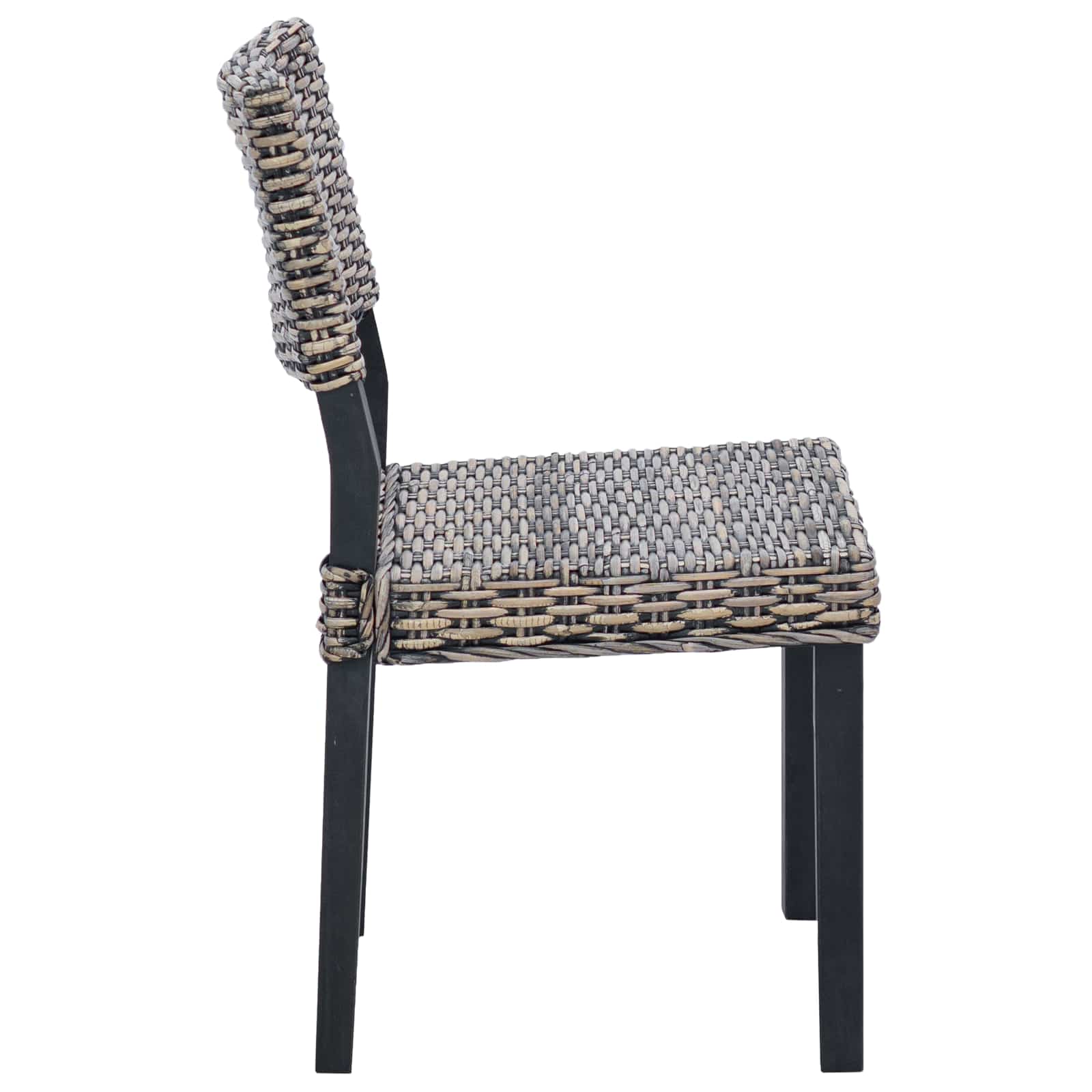 2 pcs Black wash 45 x 55 x 84 cm Cube rattan