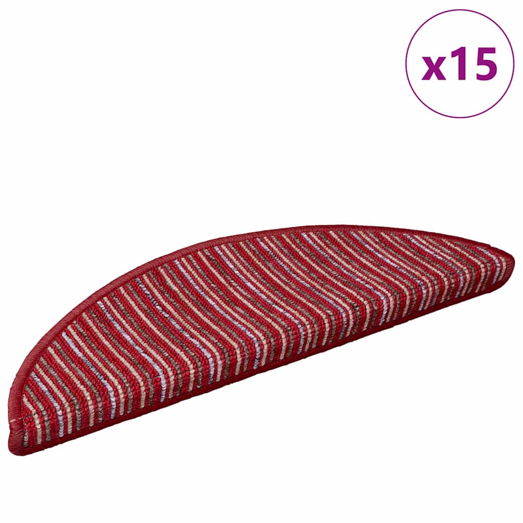 Self-adhesive Stair Mats 15 pcs Red