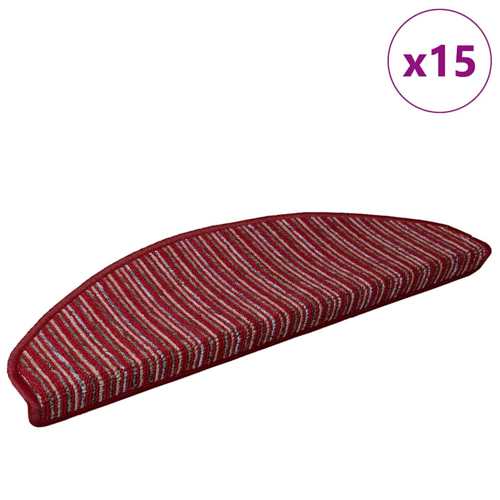 Savaime prilipantys laiptų kilimėliai 15 pcs Raudona