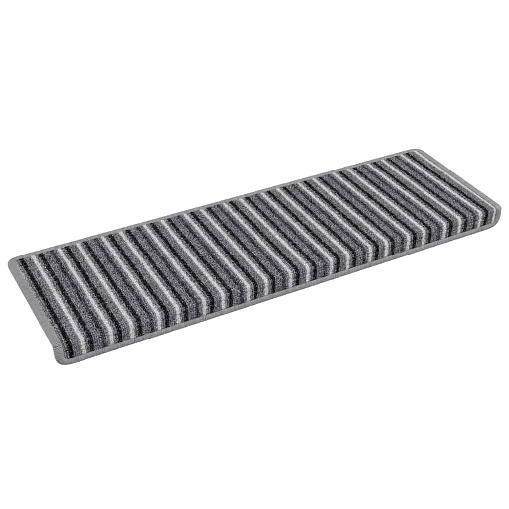 Savaime prilipantys laiptų kilimėliai Dryžuotas 15 pcs Pilka