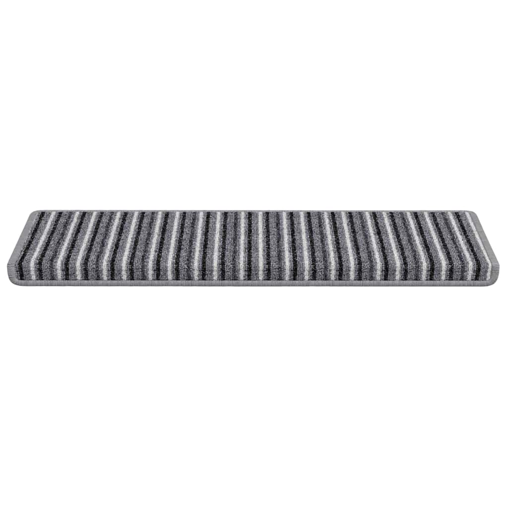 Savaime prilipantys laiptų kilimėliai Dryžuotas 15 pcs Pilka