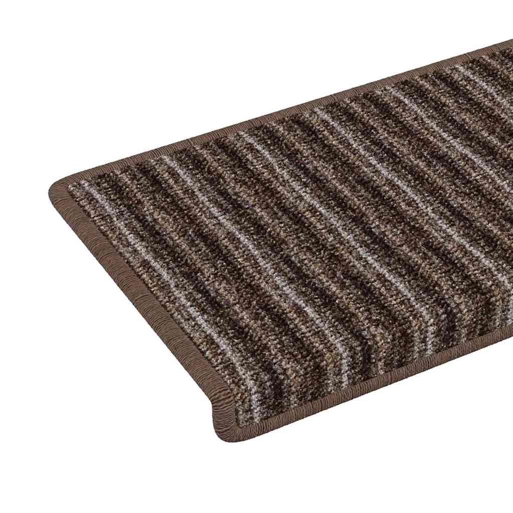 Savaime prilipantys laiptų kilimėliai Dryžuotas 15 pcs Ruda