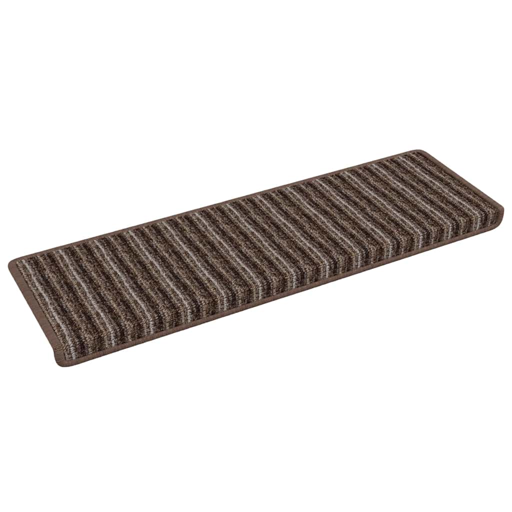 Savaime prilipantys laiptų kilimėliai Dryžuotas 15 pcs Ruda