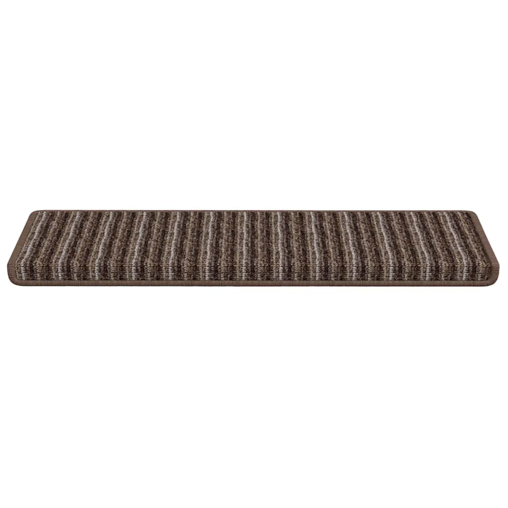 Savaime prilipantys laiptų kilimėliai Dryžuotas 15 pcs Ruda