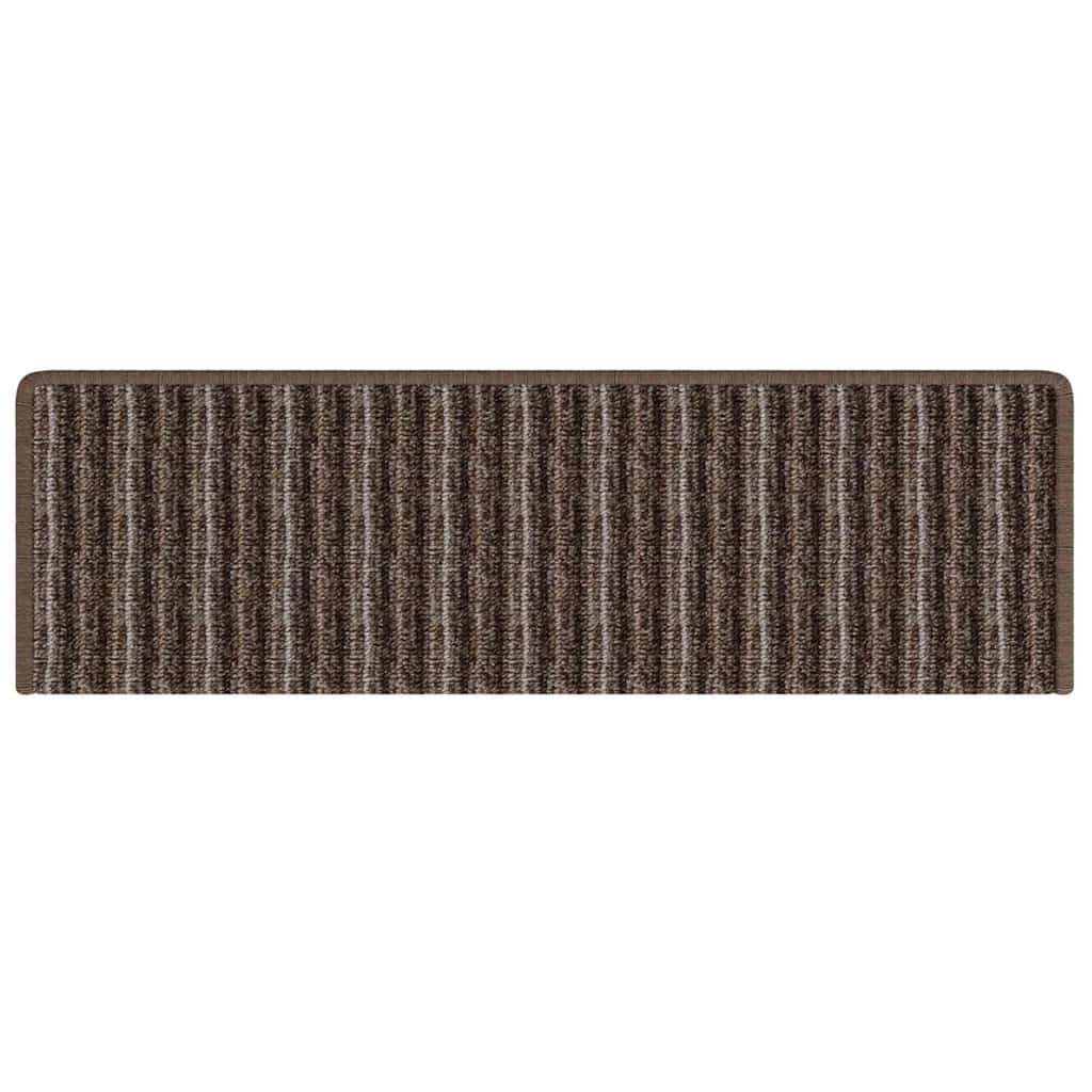 Savaime prilipantys laiptų kilimėliai Dryžuotas 15 pcs Ruda