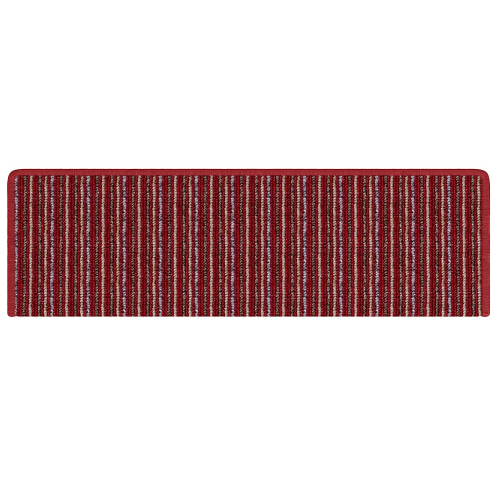Savaime prilipantys laiptų kilimėliai Dryžuotas 15 pcs Raudona