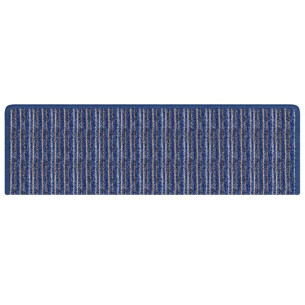 Savaime prilipantys laiptų kilimėliai Dryžuotas 15 pcs Mėlyna