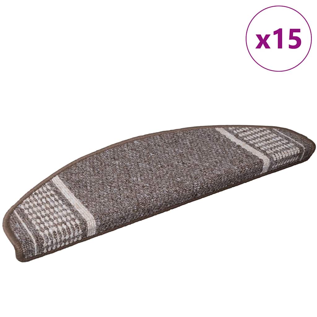 Savaime prilipantys laiptų kilimėliai 15 pcs Ruda