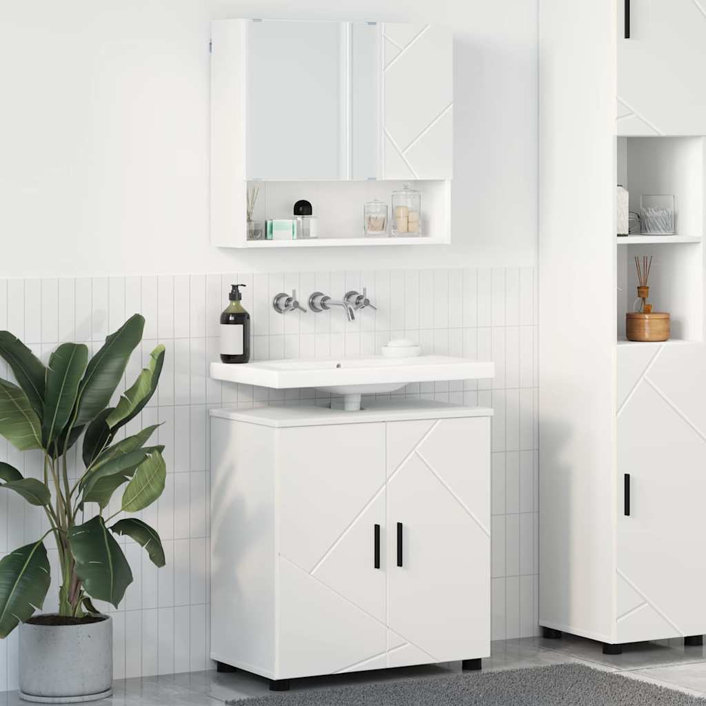 Bathroom furniture set with storage 2 pcs White 61 x 35 x 64 cm