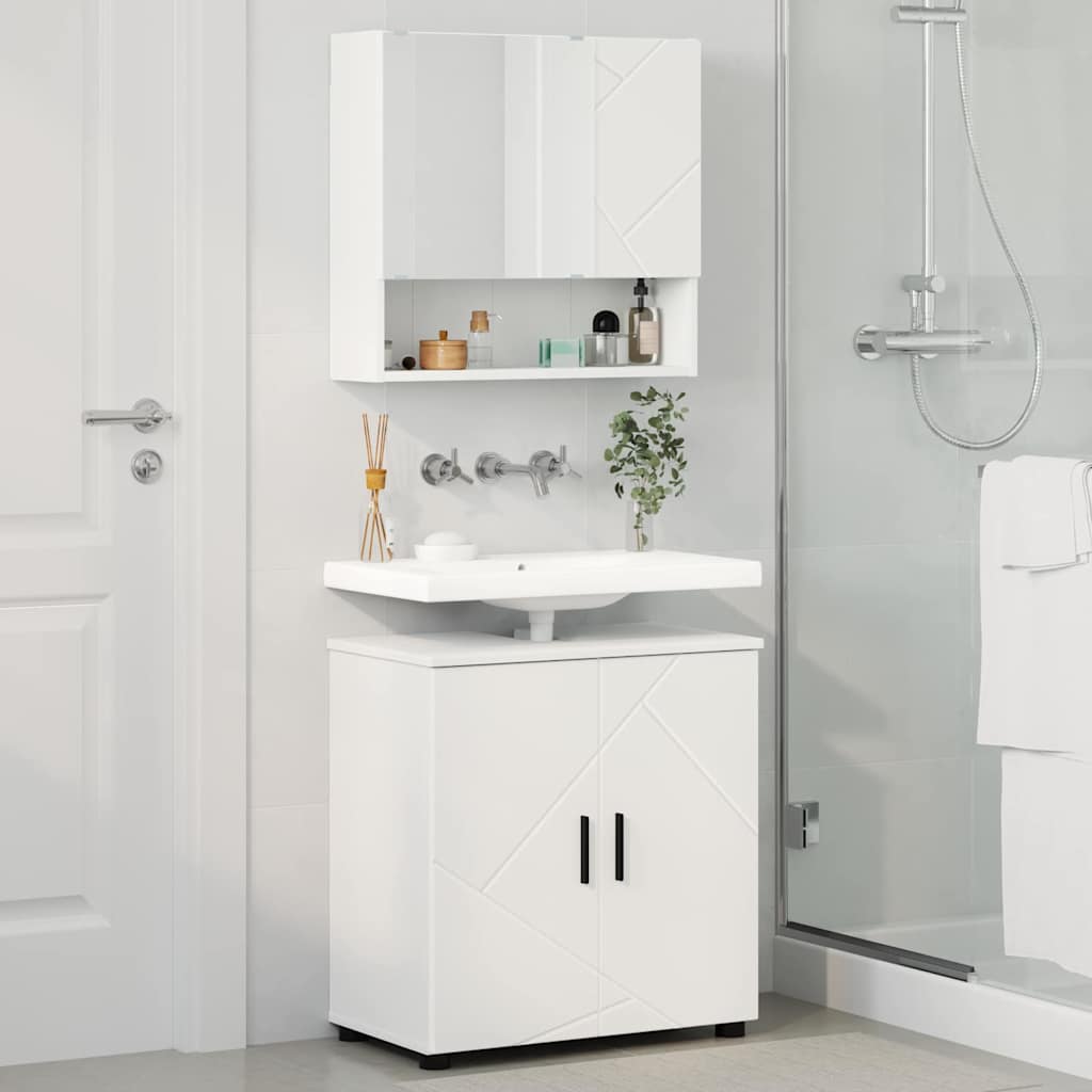 Bathroom furniture set with storage 2 pcs White 61 x 35 x 64 cm