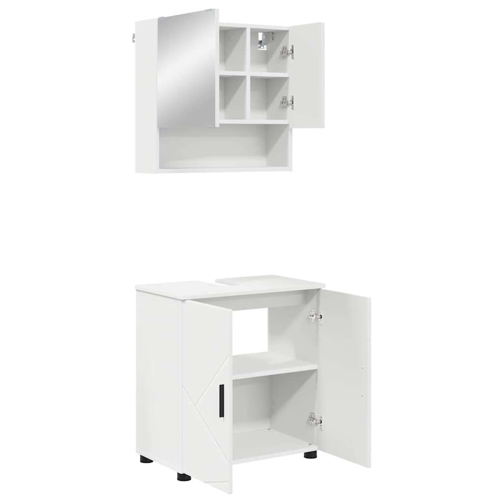 Bathroom furniture set with storage 2 pcs White 61 x 35 x 64 cm