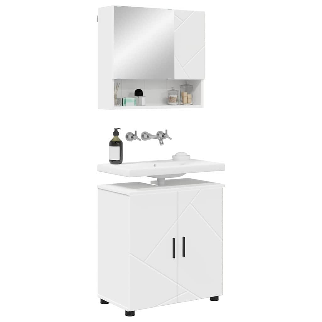 Bathroom furniture set with storage 2 pcs White 61 x 35 x 64 cm