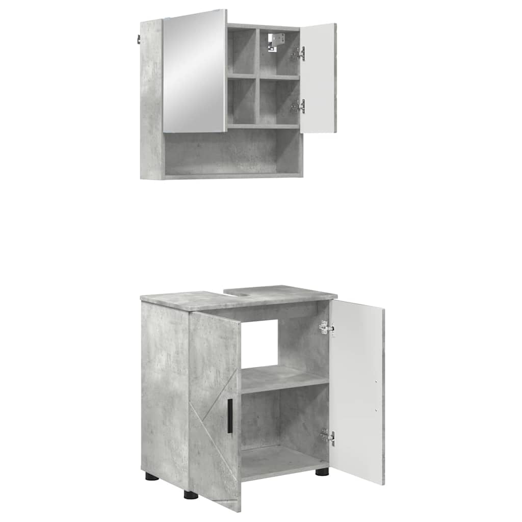 Vonios baldų rinkinys 2 pcs Betono pilka 61 x 35 x 64 cm