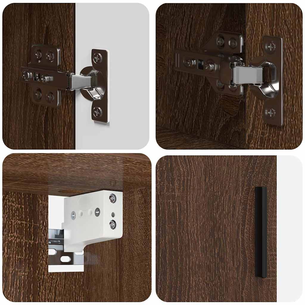Bathroom furniture set 2 pcs brown oak 61 x 35 x 64 cm