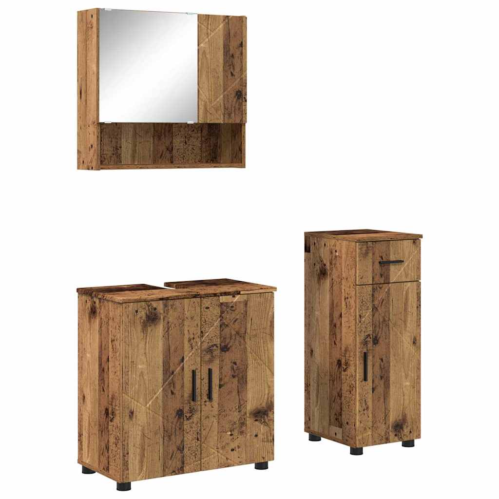 Vonios baldų rinkinys 3 vnt. Senovinis medis 61 x 35 x 64 cm